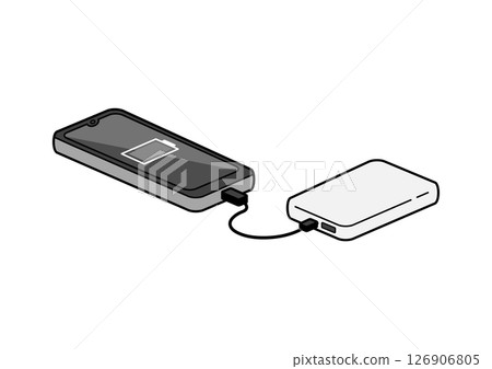 Mobile battery charging / illustration of a fully charged battery 126906805