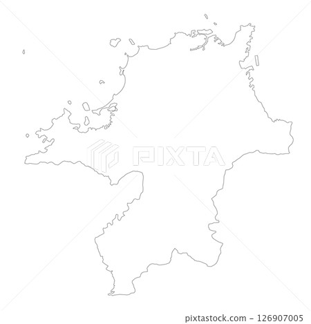 福岡縣空白地圖 福岡縣空白地圖 126907005