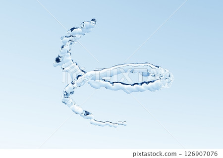 3D illustration of a spiraling water formation rising 126907076