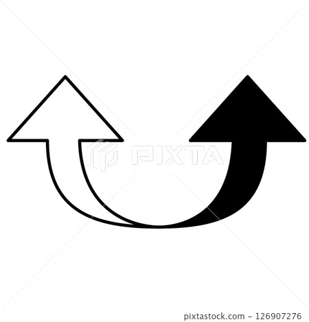 簡單的雙箭頭插圖 126907276