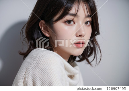 中長度的頭髮 中長度的頭髮 126907495