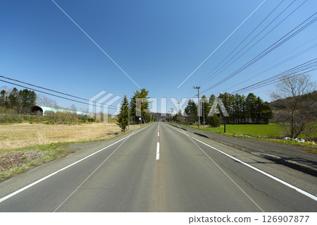 Scenery around Shimukappu Station in Shimukappu Village, Yufutsu District, Hokkaido 126907877
