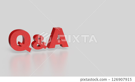 The Red Q&A on white Background 3d Rendering. The Red Q&A on white Background 3d Rendering. 126907915