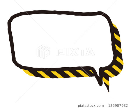 帶有醒目的手寫線條的警告/警告氣泡 4 126907982