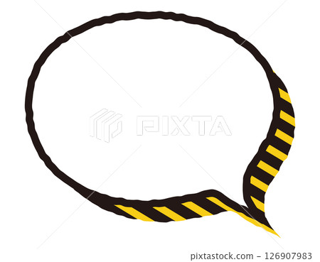 帶有醒目的手寫線條的警告/警告氣泡 4 126907983