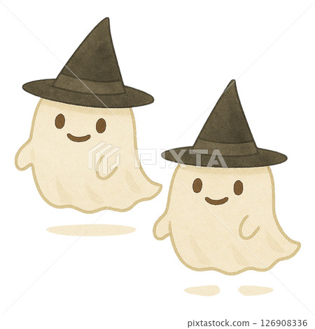 [萬聖節]戴尖頂帽的鬼魂插圖/第2種 126908336
