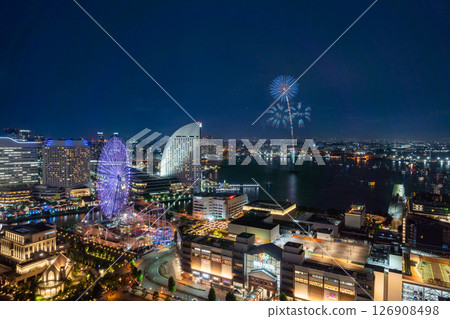 [城市景觀]橫濱開港節煙火及橫濱夜景 126908498