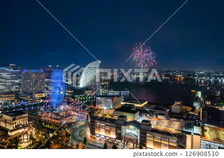 [Cityscape] Yokohama Port Opening Festival fireworks and Yokohama night view 126908510