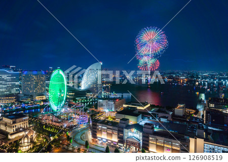 [城市景觀]橫濱開港節煙火及橫濱夜景 126908519