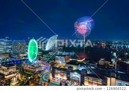 [城市景觀]橫濱開港節煙火及橫濱夜景 126908522