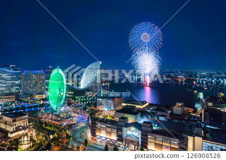 [Cityscape] Yokohama Port Opening Festival fireworks and Yokohama night view 126908526