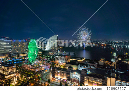 [Cityscape] Yokohama Port Opening Festival fireworks and Yokohama night view 126908527