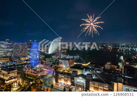 [城市景觀]橫濱開港節煙火及橫濱夜景 126908531