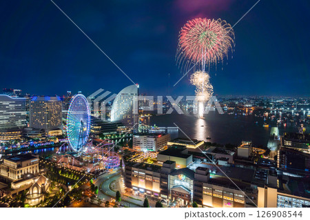 [城市景觀]橫濱開港節煙火及橫濱夜景 126908544