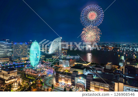 [城市景觀]橫濱開港節煙火及橫濱夜景 126908546