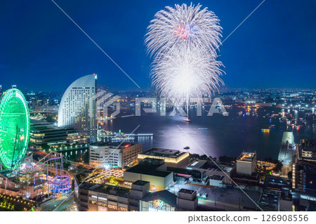 [Cityscape] Yokohama Port Opening Festival fireworks and Yokohama night view 126908556