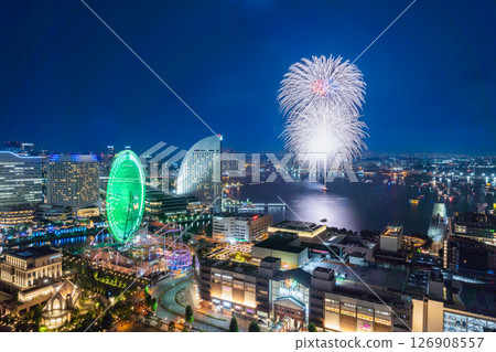 [城市景觀]橫濱開港節煙火及橫濱夜景 126908557