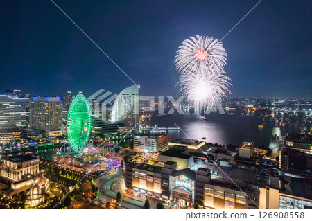 [城市景觀]橫濱開港節煙火及橫濱夜景 126908558