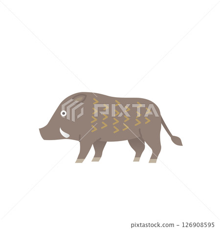 Simple animal illustration: Wild boar 126908595