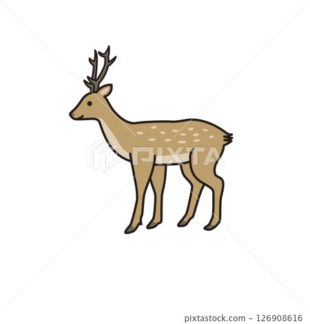 簡單的動物插畫：鹿 126908616