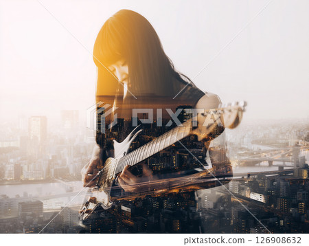 一張展現音樂家與城市融合的精彩合成照片 126908632