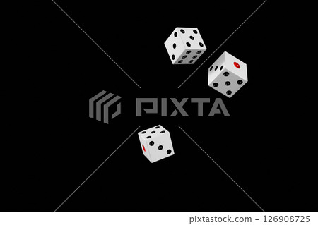 3DCG image of three falling dice 126908725