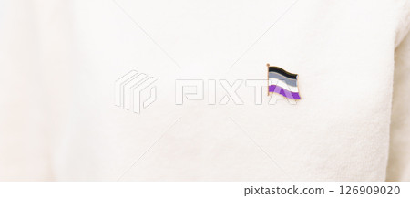 International Asexuality April Day and Happy Pride June month and LGBTQIA with flag Brooch pin for LGBTQ, Marriage Equality Law, Pansexual, Demisexual and transgender 126909020