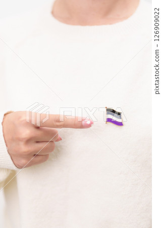 International Asexuality April Day and Happy Pride June month and LGBTQIA with flag Brooch pin for LGBTQ, Marriage Equality Law, Pansexual, Demisexual and transgender 126909022