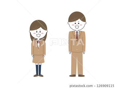 男人和女人穿制服的插圖 126909115
