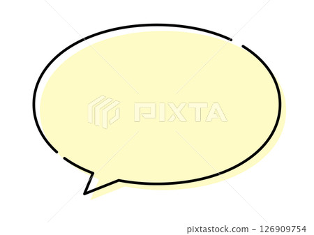 對話泡泡,單一,切形,橢圓形,黃色,黑色邊框 對話泡泡,單一,切形,橢圓形,黃色,黑色邊框 126909754
