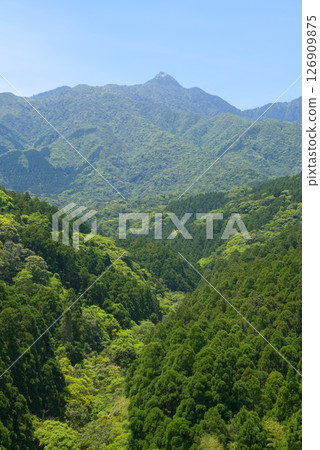 Mount Aiko seen from Aiko Bridge on Yakushima Island 126909875
