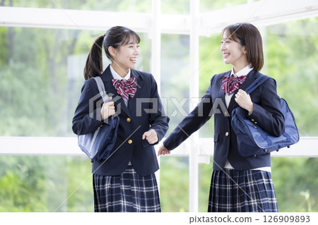 High school girls having fun High school girls having fun 126909893