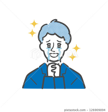一位商人的情緒表達的簡單插圖 一位商人的情緒表達的簡單插圖 126909894