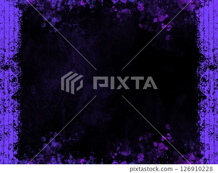 A dark black background surrounded by purple harsh vertical lines and haze 126910228