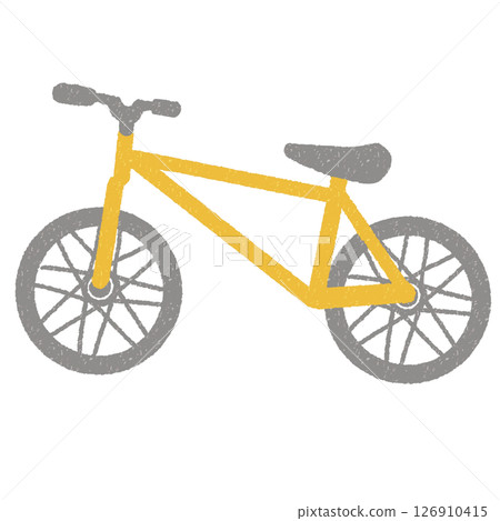 黃色自行車平面觸控插圖 黃色自行車平面觸控插圖 126910415