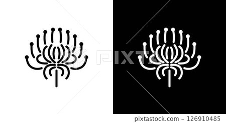 Red spider lily line icon 126910485