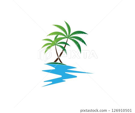 Palm tree summer logo template 126910501
