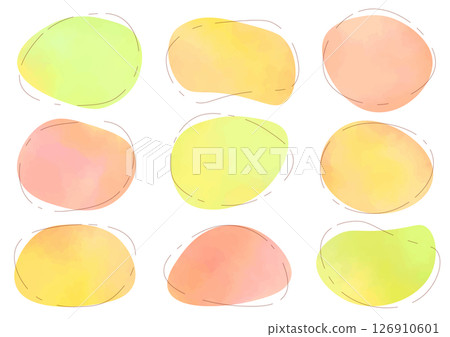 Watercolor style loose autumn color frame set Watercolor style loose autumn color frame set 126910601