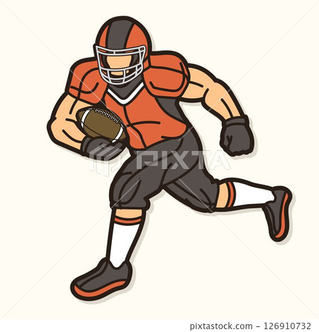 American Football Player Action Cartoon Sport Vector American Football Player Action Cartoon Sport Vector 126910732