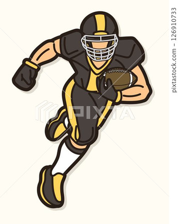 American Football Player Action Cartoon Sport Vector American Football Player Action Cartoon Sport Vector 126910733