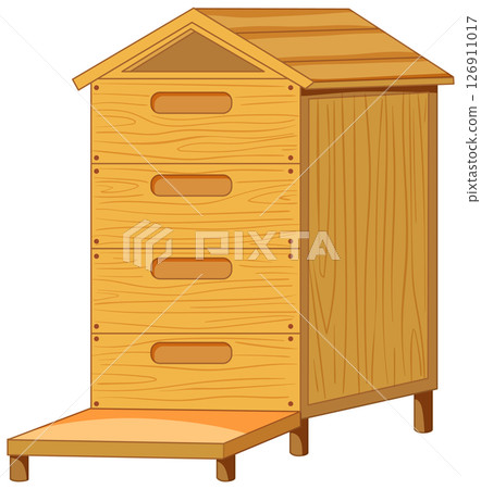 Wooden Beehive with Honey Theme 126911017