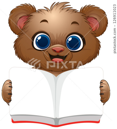 Cute Bear Reading a Book 126911023