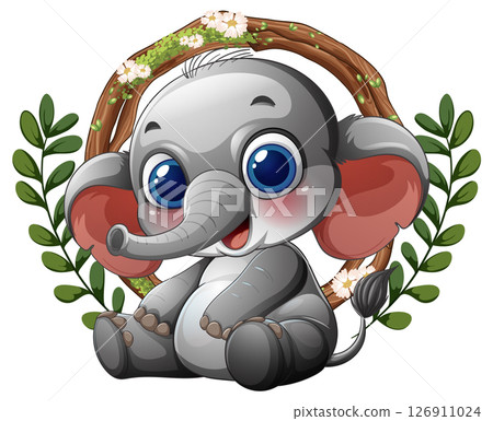 Adorable Baby Elephant in Nature 126911024