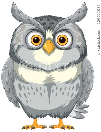 Wise Owl with Big Eyes Illustration 126911082