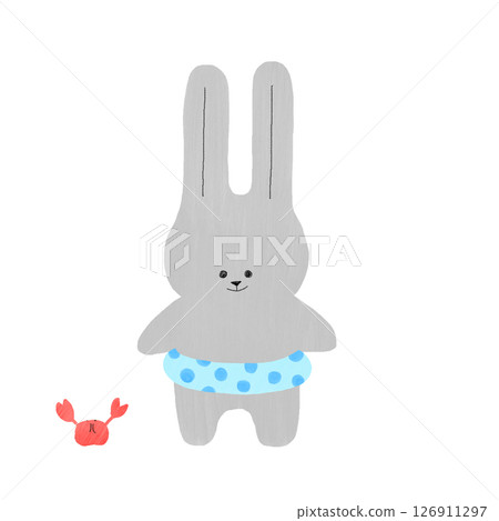 Rabbit with a lifebuoy 126911297