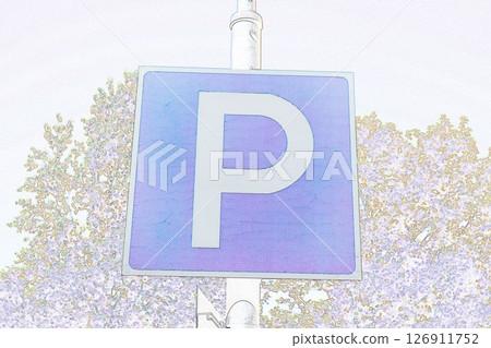 "Parking space parking mark "Road sign"" Illustration image "Parking space parking mark "Road sign"" Illustration image 126911752