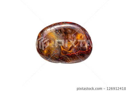 Red pietersite gemstone on white background Red pietersite gemstone on white background 126912418