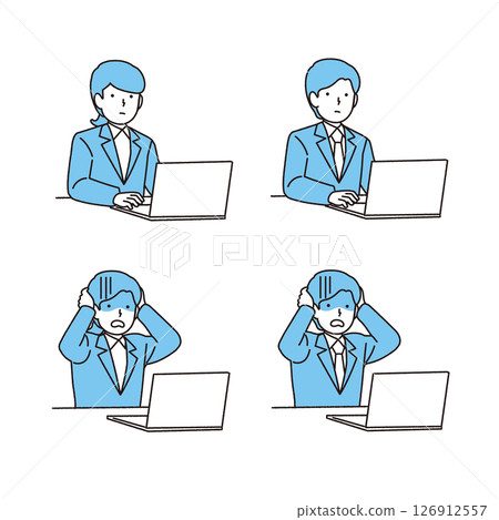 Computer operation person set Computer operation person set 126912557