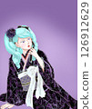 Gothic Lolita style kimono girl 126912629