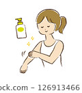 女人在手臂上塗抹保濕霜 126913466